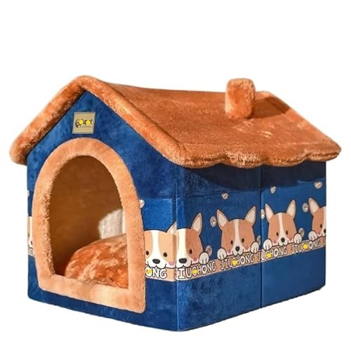 Faltbare Hundehütte Zwinger Bett Matte für kleine mittelgroße Hunde Katzen Winter warmes Katzenbett Nest Haustierprodukte Korb Haustiere Welpenhöhle Sofa (Farbe: 09, Größe: L innerhalb 14 kg Haustier) von CHRISK