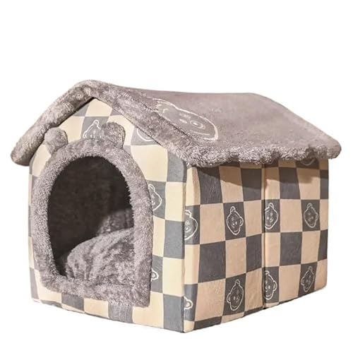 Faltbare Hundehütte Zwinger Bett Matte für kleine mittelgroße Hunde Katzen Winter warmes Katzenbett Nest Haustierprodukte Korb Haustiere Welpenhöhle Sofa (Farbe: 10, Größe: L innerhalb 14 kg Haustier) von CHRISK