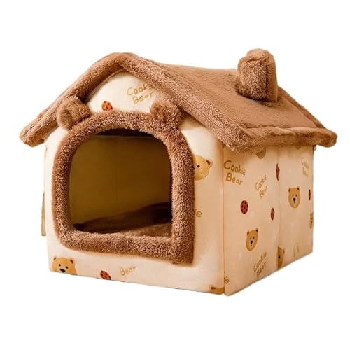 Faltbare Hundehütte Zwinger Bett Matte für kleine mittelgroße Hunde Katzen Winter warmes Katzenbett Nest Haustierprodukte Korb Haustiere Welpenhöhle Sofa (Farbe: 16, Größe: L innerhalb 14 kg Haustier) von CHRISK