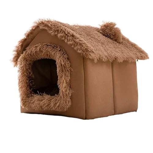 Faltbare Hundehütte Zwinger Bett Matte für kleine mittelgroße Hunde Katzen Winter warmes Katzenbett Nest Haustierprodukte Korb Haustiere Welpenhöhle Sofa (Farbe: 17, Größe: L innerhalb 14 kg Haustier) von CHRISK