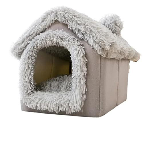 Faltbare Hundehütte Zwinger Bett Matte für kleine mittelgroße Hunde Katzen Winter warmes Katzenbett Nest Haustierprodukte Korb Haustiere Welpenhöhle Sofa (Farbe: 18, Größe: L innerhalb 14 kg Haustier) von CHRISK