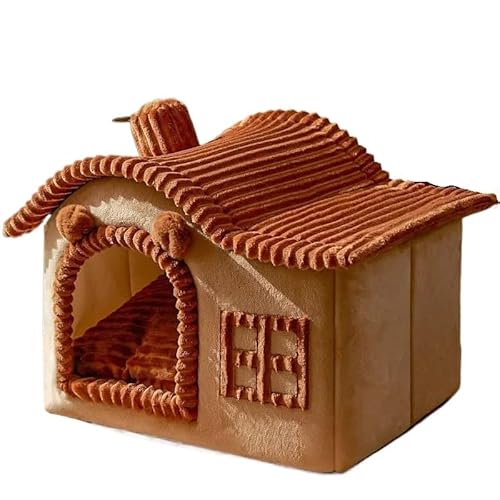 Faltbare Hundehütte Zwinger Bett Matte für kleine mittelgroße Hunde Katzen Winter warmes Katzenbett Nest Haustierprodukte Korb Haustiere Welpenhöhle Sofa (Farbe: 19, Größe: L innerhalb 14 kg Haustier) von CHRISK