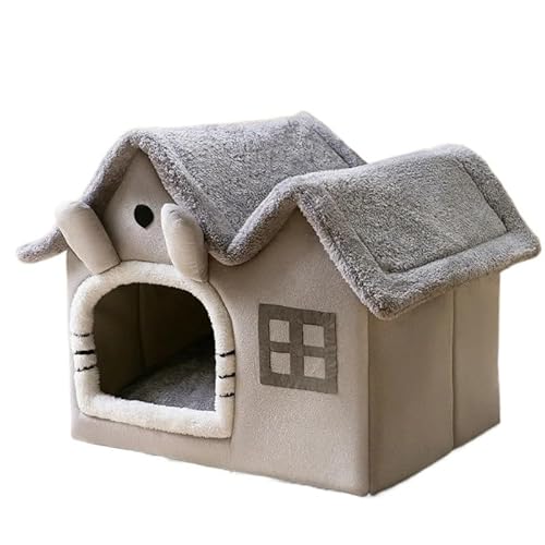 Faltbare Hundehütte Zwinger Bett Matte für kleine mittelgroße Hunde Katzen Winter warmes Katzenbett Nest Haustierprodukte Korb Haustiere Welpenhöhle Sofa (Farbe: 21, Größe: L innerhalb 14 kg Haustier) von CHRISK