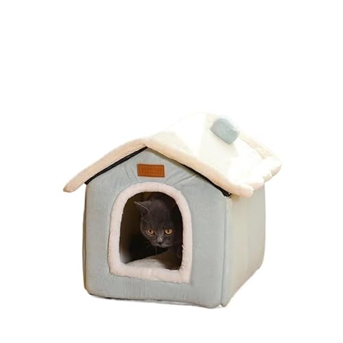 Faltbare Hundehütte Zwinger Bett Matte für kleine mittelgroße Hunde Katzen Winter warmes Katzenbett Nest Haustierprodukte Korb Haustiere Welpenhöhle Sofa (Farbe: 24, Größe: L innerhalb 14 kg Haustier) von CHRISK