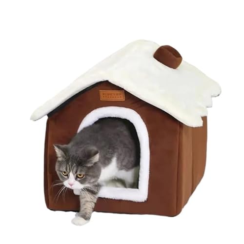 Faltbare Hundehütte Zwinger Bett Matte für kleine mittelgroße Hunde Katzen Winter warmes Katzenbett Nest Haustierprodukte Korb Haustiere Welpenhöhle Sofa (Farbe: 28, Größe: L innerhalb 14 kg Haustier) von CHRISK