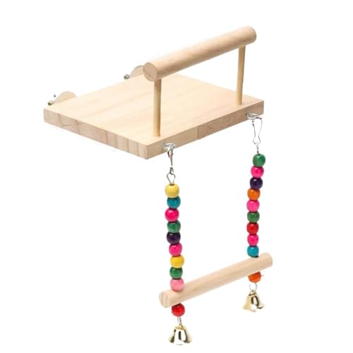 Haustier-Spielständer, Vogelspielplatz, Massivholz, Barschständer, Leiter, Beißspielzeug for Papageien, Sittiche, Kanarienvögel, Nymphensittiche (Size : B) von CHRISK