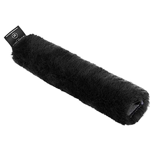 CHRIST Nasenriemenschoner aus Lammfell – Pferde Nasenschoner für Halfter, Trensenzaum, Kopfstück, Zaumzeug aus echtem Schaffell, one Size (28 cm), Fell in schwarz von CHRIST