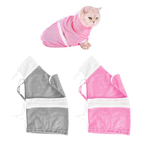 CHROMACRAFT 2 Stück Katzenwaschbeutel, Katzenhaltebeutel, Verstellbarer Rückhaltebeutel, Katzenpflegezubehör, Heimtierbedarf von CHROMACRAFT