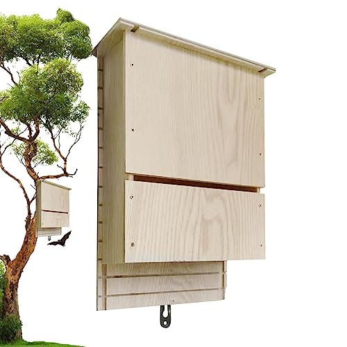 CHROX Fledermaushaus aus Holz | Fledermaus-Habitatbox aus Holz für den Außenbereich - Wiederverwendbare Fledermausbox, Holzdekoration für den Winterschlaf, Fledermausnest aus Holz für den Garten, von CHROX