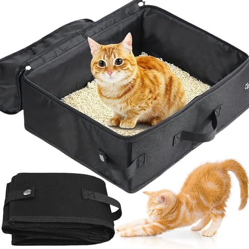 CHSG Faltbare Reise Katzentoilette mit Deckel, offene Katzentoilette mit Reißverschluss, Katzentoilette für Reisen, leicht zu reinigen, faltbar, auslaufsicher, langlebig, wasserdicht, für Haustiere CHSG Faltbare Reise Katzentoilette mit Deckel, offene Katzentoilette mit Reißverschluss, Katzentoilette für Reisen, leicht zu reinigen, faltbar, auslaufsicher, langlebig, wasserdicht, für Haustiere von CHSG