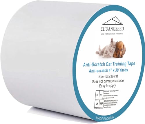 CHUANGSEED Kratzschutz Trainingsklebeband Möbelschutz 10cm x 27.4m Katzen Anti Kratz Tape Katzenerziehung Übungsband Oberflächenschutz Möbel Couch Sofa Schutz von CHUANGSEED