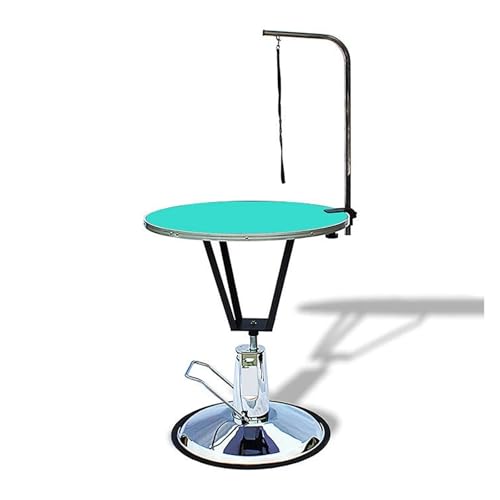 360 ° drehbarer hydraulischer Fellpflegetisch für Haustiere mit verstellbarem Arm und Schlaufe, rutschfester Trimmtisch für Katzen und Hunde, Rosa (Grün) von CHUANYGU