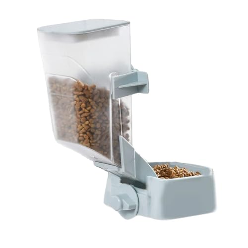 Automatischer Futterspender für Katzen und kleine Hunde, Käfig-Futterstation mit großer Kapazität, kein Werkzeug erforderlich, Blau/Grau (Blau) von CHUANYGU