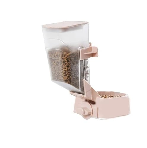 Automatischer Futterspender für Katzen und kleine Hunde, Käfig-Futterstation mit großer Kapazität, kein Werkzeug erforderlich, Blau/Grau (Rosa) von CHUANYGU