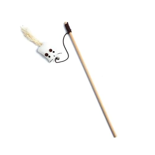 CHUANYGU Feder-Katzenspielzeugstab mit Holzstab, interaktives Kätzchen-Spielzeug zum Spielen und Trainieren, buntes Teaser-Spielzeug für Indoor-Katzen (fliegende Fledermaus) von CHUANYGU