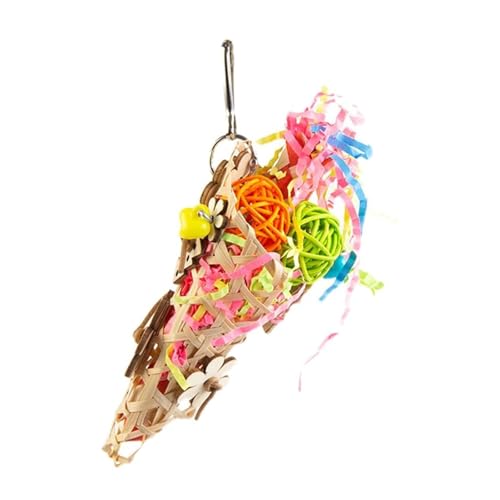CHUANYGU Hängendes Vogel-Kauspielzeug für kleine Papageien, Papier-Rattan-Käfig, Kauspielzeug für Wellensittiche, Nymphensittiche, Sittiche, Sittiche (6) von CHUANYGU