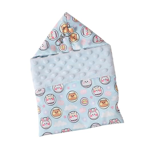 CHUANYGU Hamster-Hängebett – weiche pelzige Höhle für Kleintiere, Hamster, Kaninchen und Nagetiere, Käfigzubehör, 21 x 29 cm (blau) von CHUANYGU