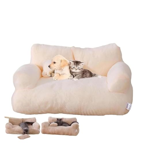 CHUANYGU Haustier-Sofa, weich, waschbar, beruhigend, für Katzen und Hunde, Plüsch-Fleece, für kleine und mittelgroße Rassen, mit rutschfester Unterseite (2, L) von CHUANYGU