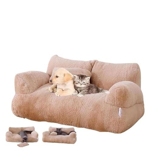 CHUANYGU Haustier-Sofa, weich, waschbar, beruhigend, für Katzen und Hunde, Plüsch-Fleece, für kleine und mittelgroße Rassen, mit rutschfester Unterseite (3, XL) von CHUANYGU