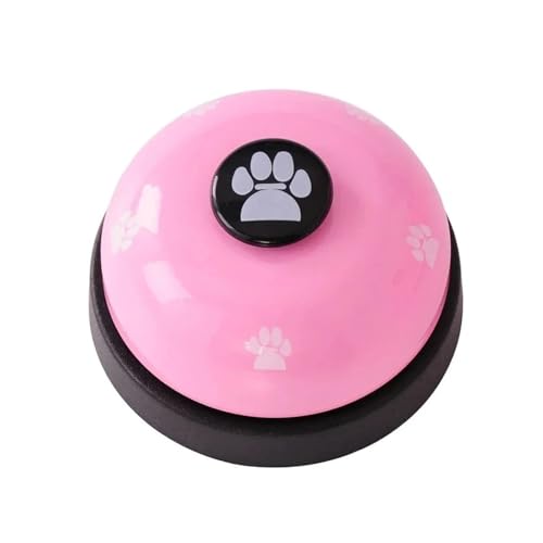 CHUANYGU Interaktive Trainingsglocke für Hunde, Welpen, Fütterung, Anruf, Haustier-Kommunikationstaste, anwendbar für Hunde, Katzen, Mahlzeit-Training, niedliche Handdrückglocke (Rosa) von CHUANYGU