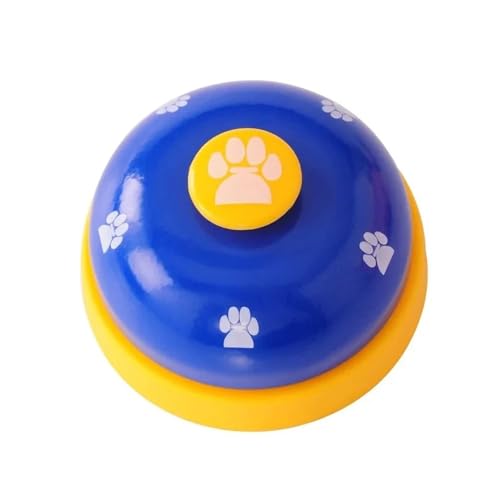 CHUANYGU Interaktive Trainingsglocke für Hunde, Welpen, Fütterung, Anruf, Haustier-Kommunikationstaste, anwendbar für Hunde, Katzen, Mahlzeit-Training, niedliche Handdrückglocke (blau) von CHUANYGU