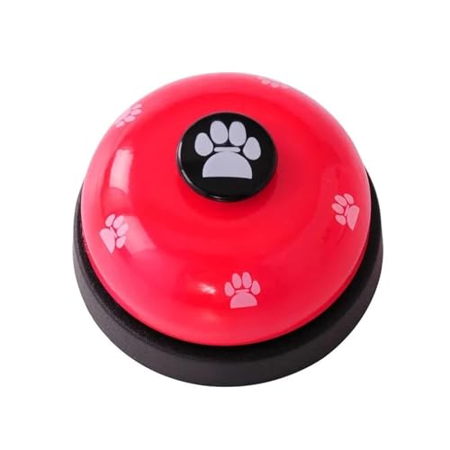 CHUANYGU Interaktive Trainingsglocke für Hunde, Welpen, Fütterung, Anruf, Haustier-Kommunikationstaste, anwendbar für Hunde, Katzen, Mahlzeit-Training, niedliche Handdrückglocke (rot) von CHUANYGU