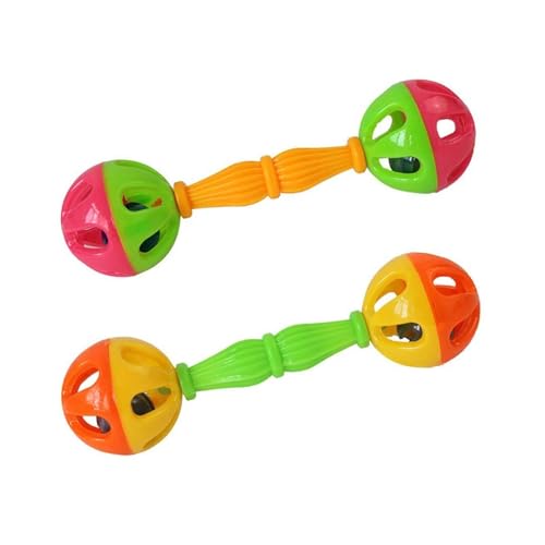 CHUANYGU Interaktiver bunter Ball mit Glocken für Papageien, Wellensittiche, Nymphensittiche, 2 Stück, Vogelspielzeug und Samen-Aufbewahrungsbehälter CHUANYGU Interaktiver bunter Ball mit Glocken für Papageien, Wellensittiche, Nymphensittiche, 2 Stück, Vogelspielzeug und Samen-Aufbewahrungsbehälter von CHUANYGU