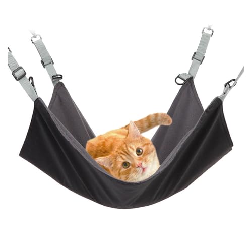 CHUANYGU Katzenhängematte zum Aufhängen, mit verstellbaren Trägern, wasserdicht, Käfig, Haustierbett für Katzen, Welpen, Kaninchen, kleine Haustiere, blau, weiches Flanell, für alle Jahreszeiten CHUANYGU Katzenhängematte zum Aufhängen, mit verstellbaren Trägern, wasserdicht, Käfig, Haustierbett für Katzen, Welpen, Kaninchen, kleine Haustiere, blau, weiches Flanell, für alle Jahreszeiten von CHUANYGU
