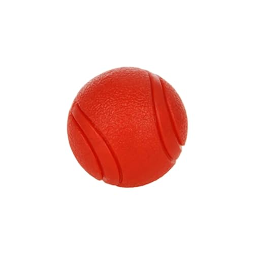 CHUANYGU Kauspielzeug für Hunde, bissfest, Gummiball für kleine, mittelgroße und große Hunde, Welpen, Pitbull, Teddy, Kauen, Spielen, Apportieren, Outdoor, roter solider Ball, Haustierbedarf (M) von CHUANYGU