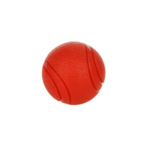 CHUANYGU Kauspielzeug für Hunde, bissfest, Gummiball für kleine, mittelgroße und große Hunde, Welpen, Pitbull, Teddy, Kauen, Spielen, Apportieren, Outdoor, roter solider Ball, Haustierbedarf (S) von CHUANYGU