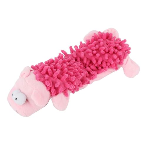 CHUANYGU Kleines Hundespielzeug aus Plüsch mit Geräusch, niedliches Kauspielzeug in Tierform für Welpen und Katzen, weiches Beißspielzeug für zahnende Haustiere (Rosenschwein) von CHUANYGU