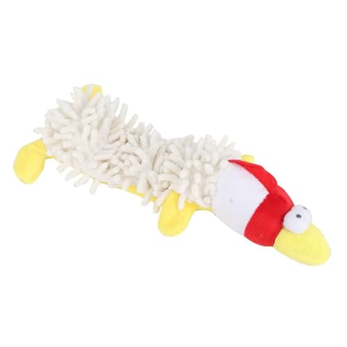 CHUANYGU Kleines Hundespielzeug aus Plüsch mit Geräusch, niedliches Kauspielzeug in Tierform für Welpen und Katzen, weiches Beißspielzeug für zahnende Haustiere (weißes Huhn) von CHUANYGU