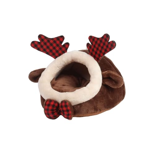 CHUANYGU Kleintierversteck Bett – warmes Winter-Plüschnest für Hamster, Igel und Meerschweinchen, abnehmbares Flanellfutter mit rutschfester Unterseite (B,XL) von CHUANYGU