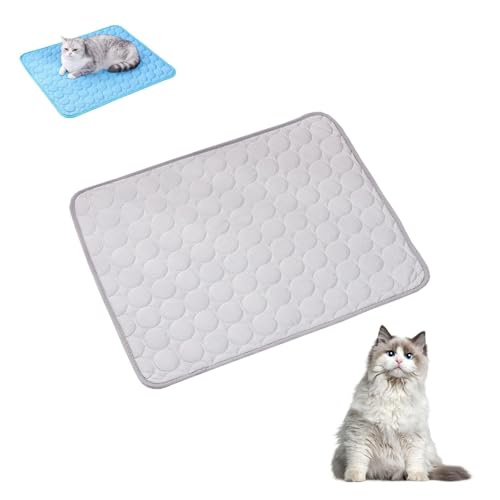 CHUANYGU Kühlmatte für Hunde, Eisseide, selbstkühlende Matte für Haustiere, Sommer, atmungsaktiv, für kleine, mittelgroße und große Hunde und Katzen, tragbar und waschbar (Grau, Größe XL) von CHUANYGU