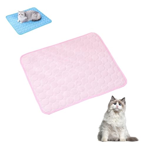 CHUANYGU Kühlmatte für Hunde, Eisseide, selbstkühlende Matte für Haustiere, Sommer, atmungsaktiv, für kleine, mittelgroße und große Hunde und Katzen, tragbar und waschbar (Rosa, XL) von CHUANYGU