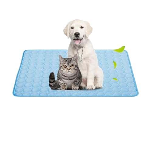 CHUANYGU Kühlmatte für Hunde und Katzen, druckaktiviert, kein Wasser oder Strom erforderlich, tragbar und faltbar, Blau, 71,1 x 55,9 cm (XL) von CHUANYGU