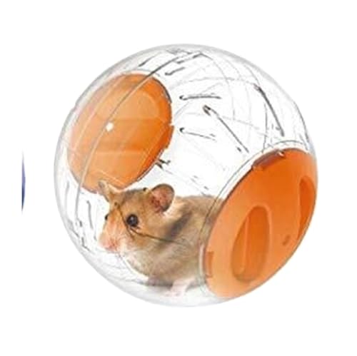 CHUANYGU Leiser Hamster-Gymnastikball mit Ständer, 15 cm, Laufrad für Kleintiere, atmungsaktiv, Aktivitätsball für Hamster, Mäuse, Rennmäuse, Käfigzubehör (Orange) von CHUANYGU