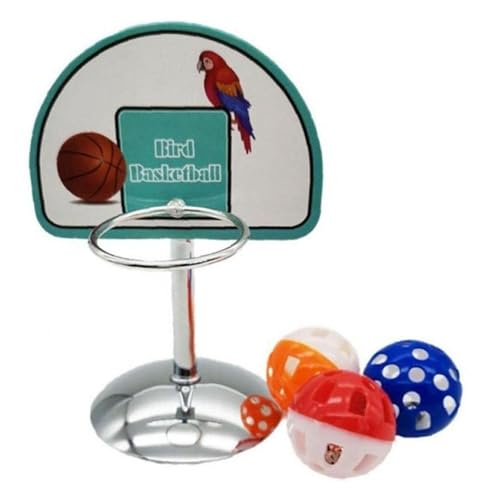 CHUANYGU Papageien-Basketballkorb für Haustiere, mit Glocken und Bällen, Puzzle-Spiel für Sittiche, Lovebirds Nymphensittiche, Kauspielzeug von CHUANYGU