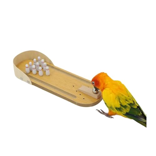 CHUANYGU Papageien-Bowlingspielzeug aus Holz für kleine Vögel, interaktives Trainingsspiel, anwendbar für Sittiche, Nymphensittiche, Sittiche, Sittiche, Sittiche, Sittiche, Lovebirds, von CHUANYGU