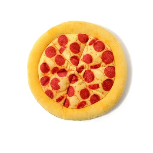CHUANYGU Plüsch-Kauspielzeug für kleine und große Hunde, quietschend, Donut-Pizza-Form, Haustierbedarf, Zahnreinigung, Zahnen, Spaß, Spielen von CHUANYGU