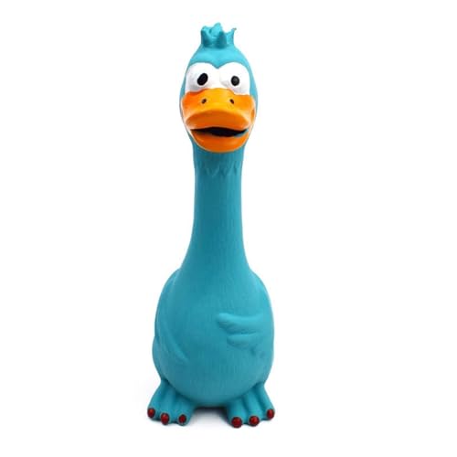 CHUANYGU Quietschendes schreiendes Huhn-Hundespielzeug – bissfestes Latex-Kauspielzeug mit realistischen Geräuschen für kleine, mittelgroße und große Hunde (blau) von CHUANYGU