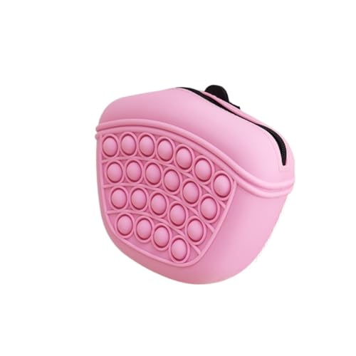 CHUANYGU Tragbare Silikon-Hunde-Leckerli-Tasche für Training – freihändige Hüfttasche mit großem Fassungsvermögen, wasserabweisend, anwendbar für Haustierbelohnungen (Rosa) von CHUANYGU