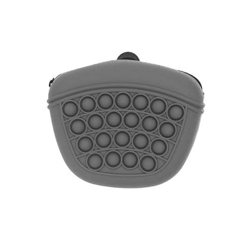 CHUANYGU Tragbare Silikon-Hunde-Leckerli-Tasche für Training – freihändige Hüfttasche mit großem Fassungsvermögen, wasserabweisend, anwendbar für Haustierbelohnungen (grau) von CHUANYGU