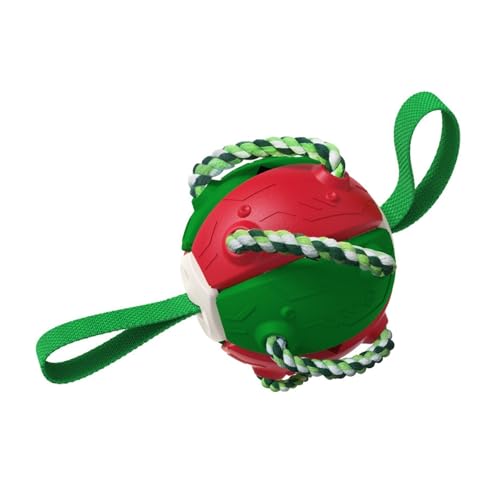 CHUANYGU Transformable Dog Frisbee Ball Toy - Bounce & Fly Interaktives Trainingsspielzeug mit Zahnseil für Outdoor Spielen CHUANYGU Transformable Dog Frisbee Ball Toy - Bounce & Fly Interaktives Trainingsspielzeug mit Zahnseil für Outdoor Spielen von CHUANYGU