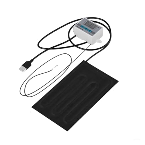 CHUANYGU USB-beheiztes Katzenbett, elektrisch, wärmend, mit digitaler Temperaturregelung, wasserdicht und waschbar, Heizmatte für kleine Haustiere, 22 x 22 cm (10 x 20 cm) von CHUANYGU