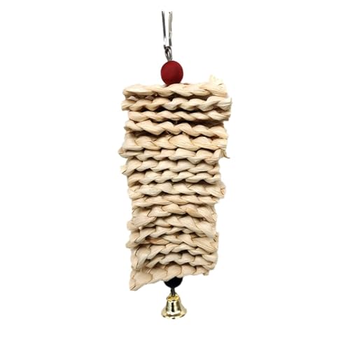 CHUANYGU Vogel-Kauspielzeug für kleine und mittelgroße Papageien, natürliche Maisschalen und bunte Holzperlen, Beißspielzeug für Käfigunterhaltung (A) von CHUANYGU