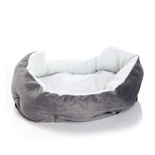 CHUANYGU Weiches, flauschiges Haustierbett für Katzen und Hunde, waschbare Sofa-Matte, Größe M (50 x 40 cm) und L (60 x 50 cm), bequemes Plüsch-Schlafkissen (Grau, L) von CHUANYGU