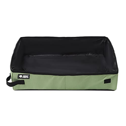 Faltbare Katzentoilette für Reisen, leicht, faltbar, mit wasserdichtem Futter, 40 x 30 x 11 cm, Grün (Grün, 50 x 40 x 11 cm) von CHUANYGU