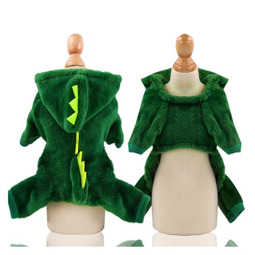 Fleece-Hunde-Kapuzenpullover, Wintermantel – warmer Haustier-Overall für kleine Hunde wie Chihuahua, Yorkie und andere kleine Rassen, gemütliche Fleece-Bekleidung mit Kapuze, Größe M von CHUANYGU
