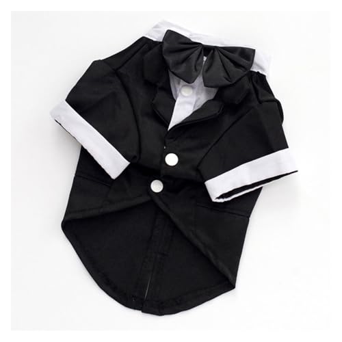 Formelles Smoking-Shirt mit Fliege – elegante Kleidung für kleine Hunderassen, einschließlich Welpen-Kostüme und Kostüme für besondere Anlässe, Größe S von CHUANYGU